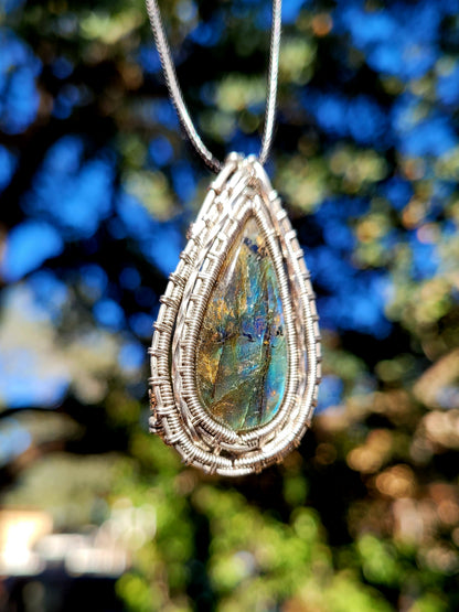 Labradorite Wire Wrapped Pendant