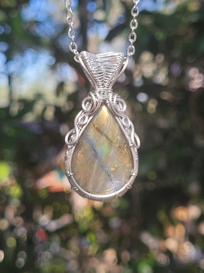 Labradorite Wire Wrapped Pendant