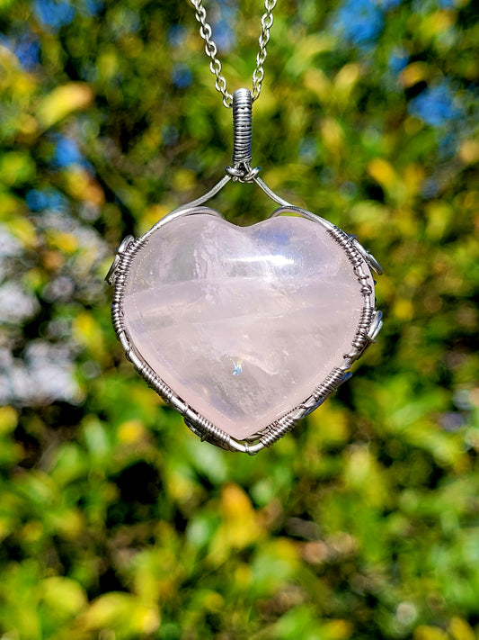 Rose Quartz ♡ Wire Wrapped Pendant