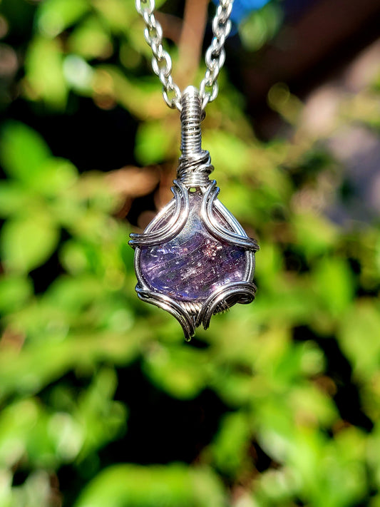 Sunstone Iolite Wire Wrapped Pendant