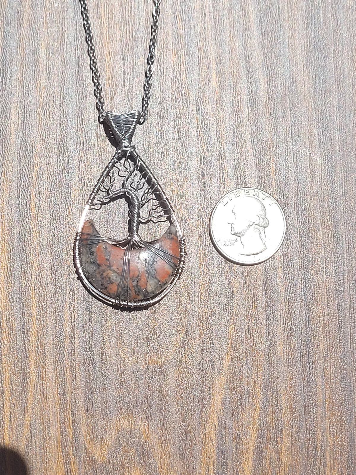 Reversible Moon + Tree Pendant