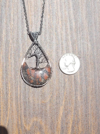 Reversible Moon + Tree Pendant
