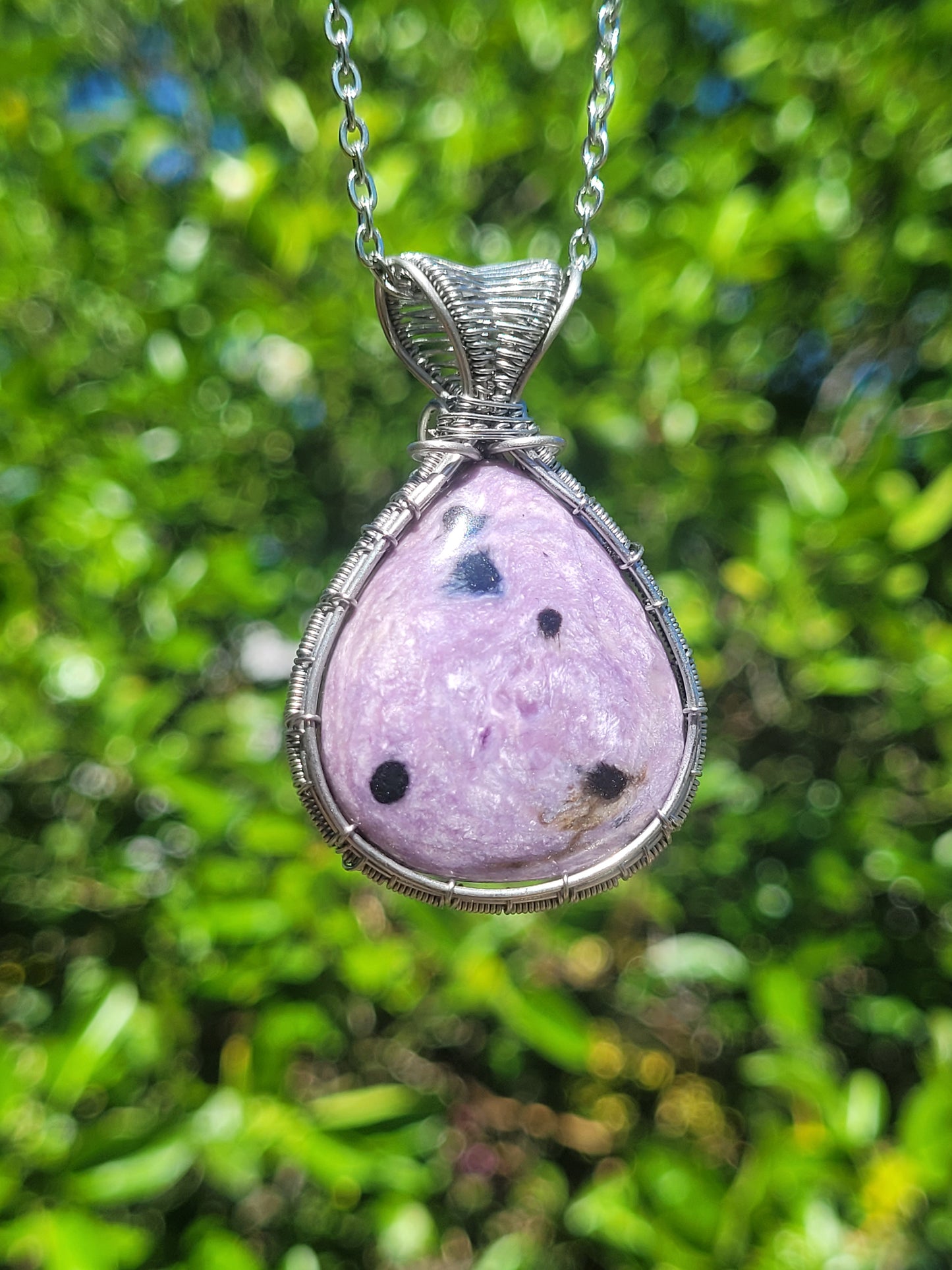 Charoite Wire Wrapped Pendant