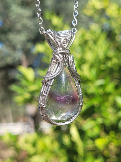 Fluorite Wire Wrapped Pendant