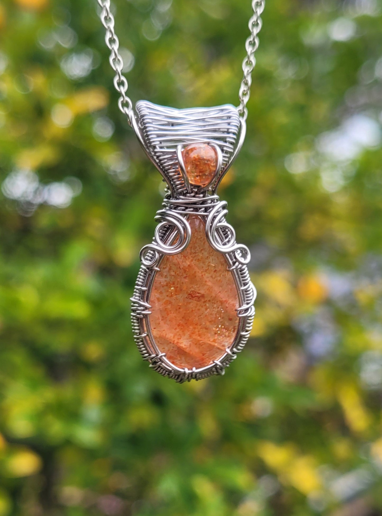 Sunstone Wire Wrapped Pendant