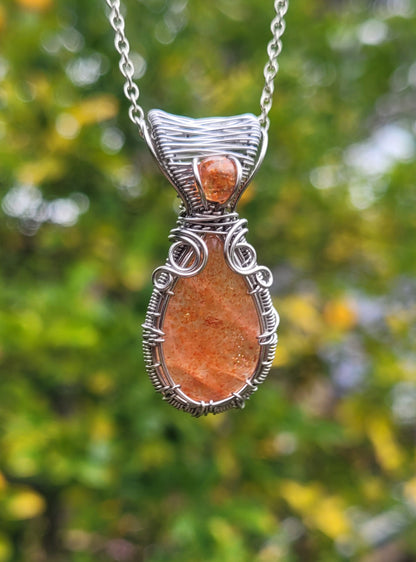 Sunstone Wire Wrapped Pendant