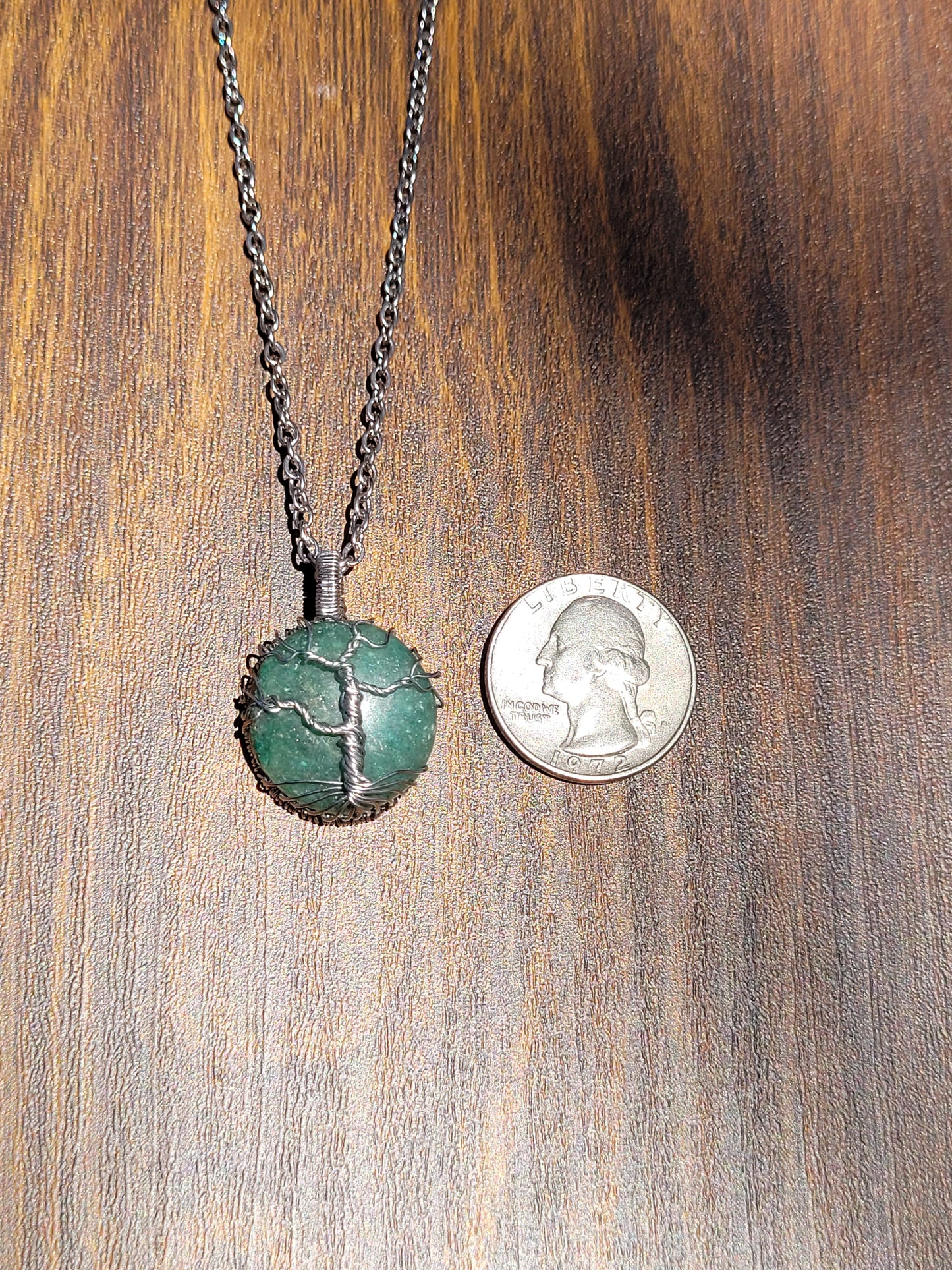 Green Aventurine Tree Pendant