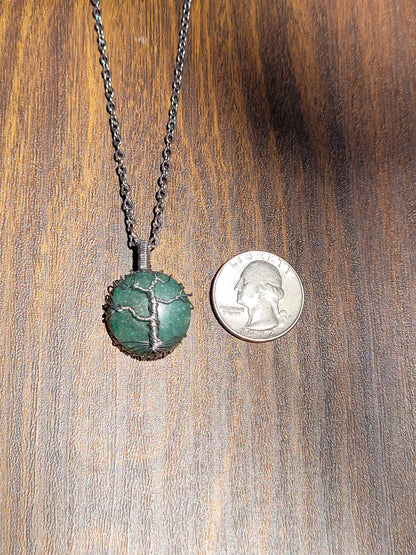 Green Aventurine Tree Pendant