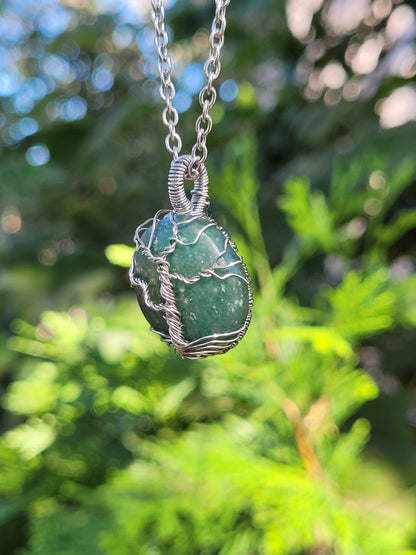 Green Aventurine Tree Pendant
