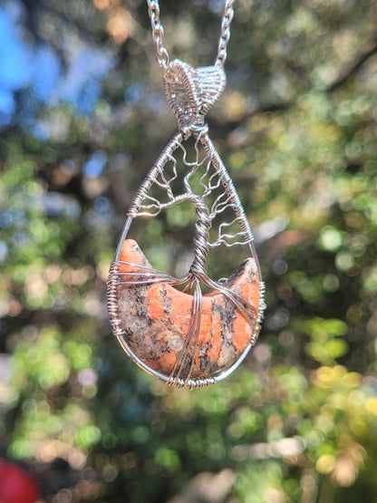 Reversible Moon + Tree Pendant