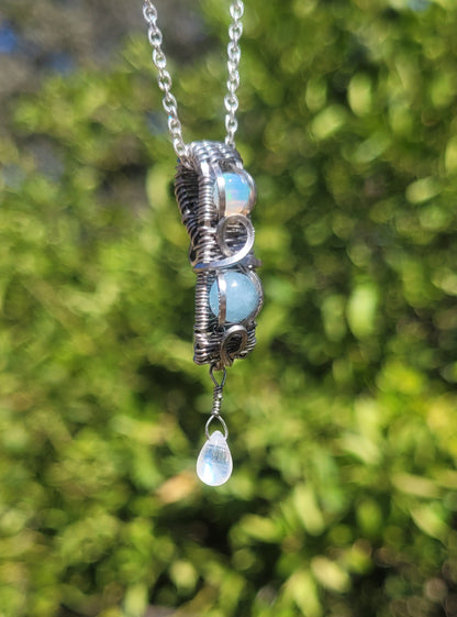 Passion, Peace, Intuition Wire Wrapped Pendant