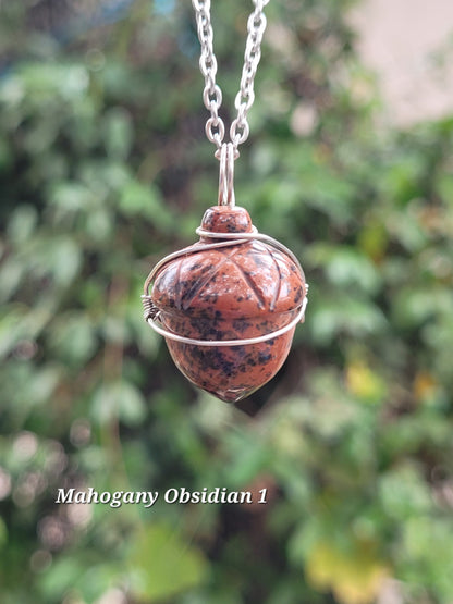 Wire Wrapped Crystal Acorn
