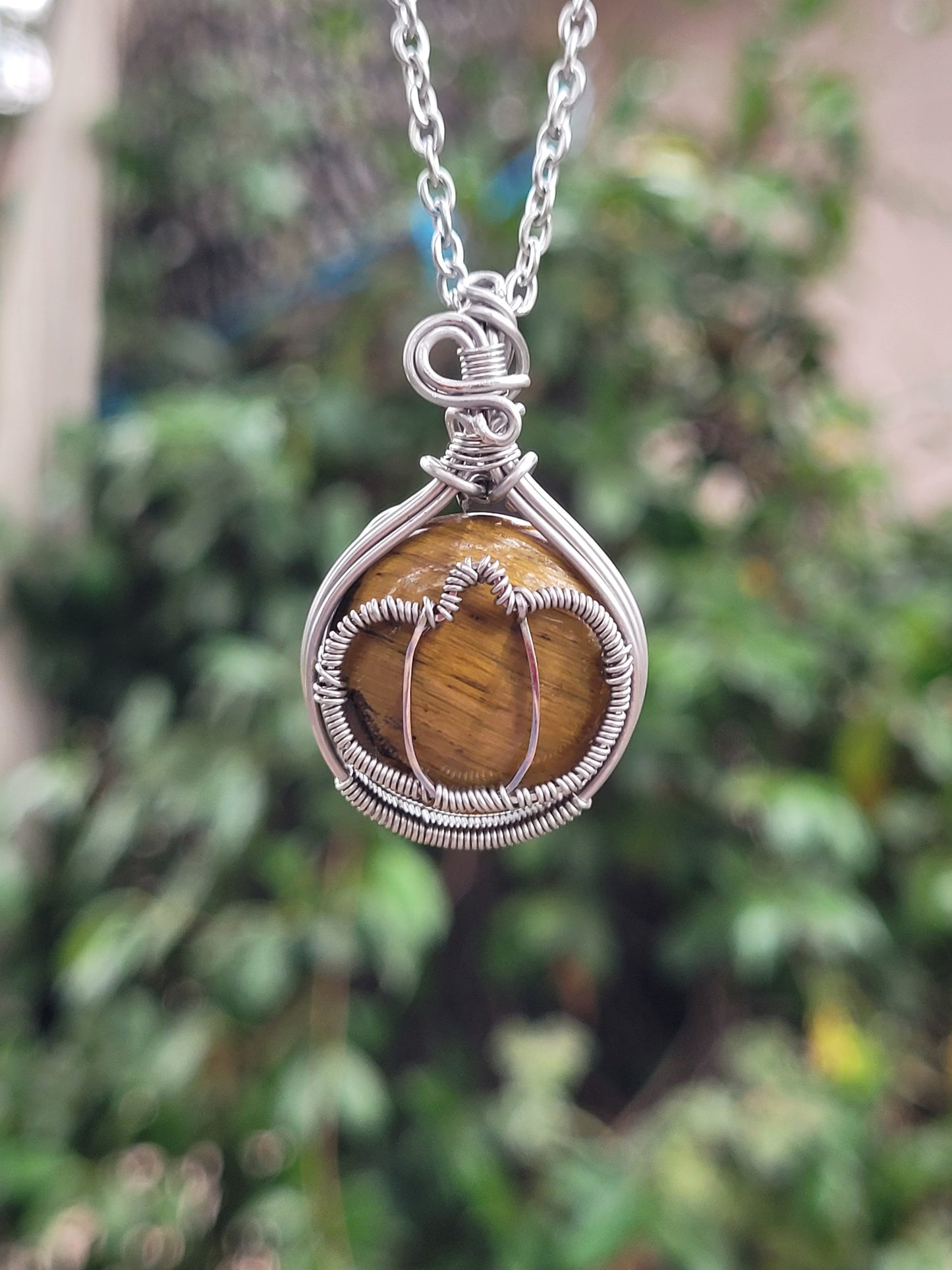 Tigers Eye Wire Wrapped Pendant
