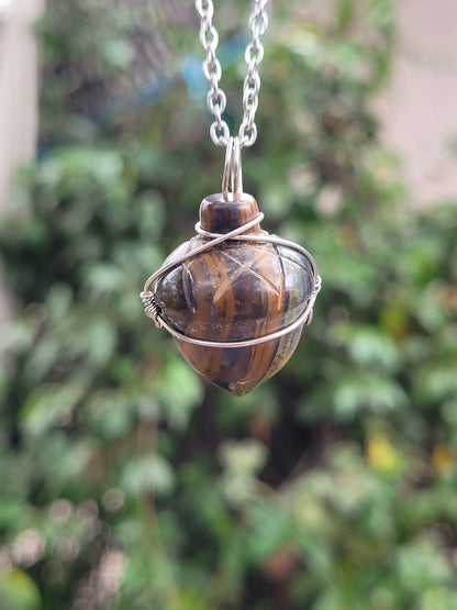 Wire Wrapped Crystal Acorn