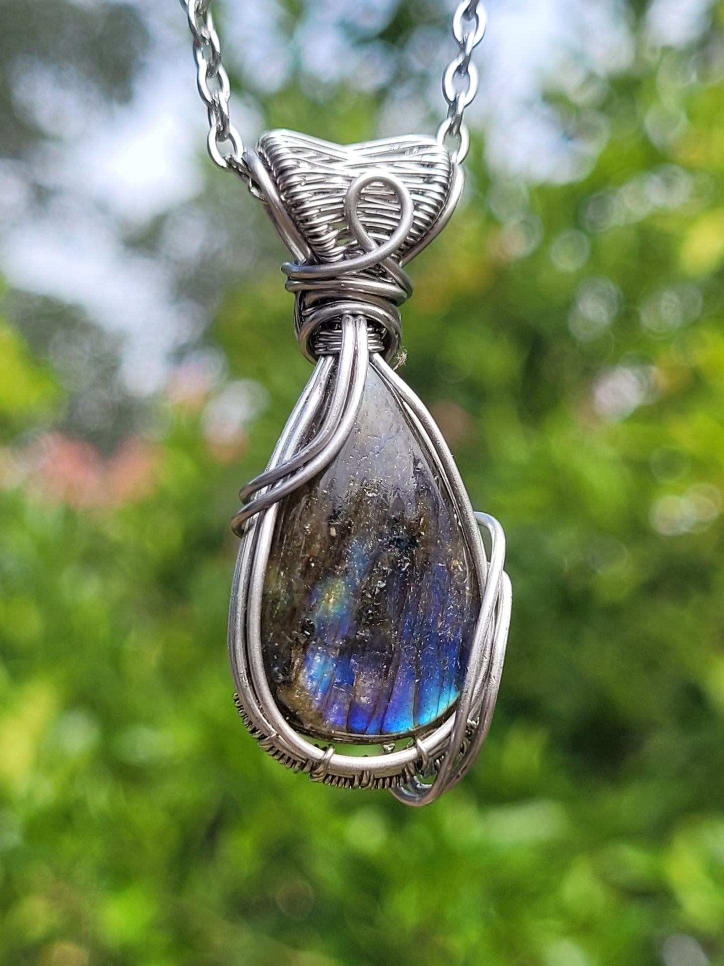 Labradorite Wire Wrapped Pendant