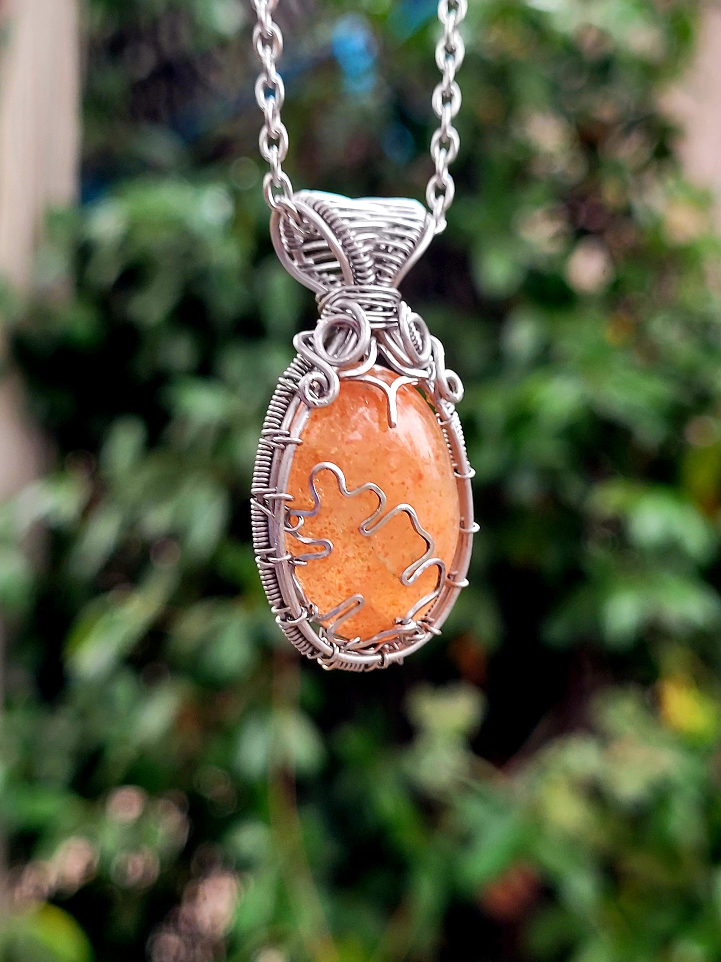 Sunstone Wire Wrapped Pendant