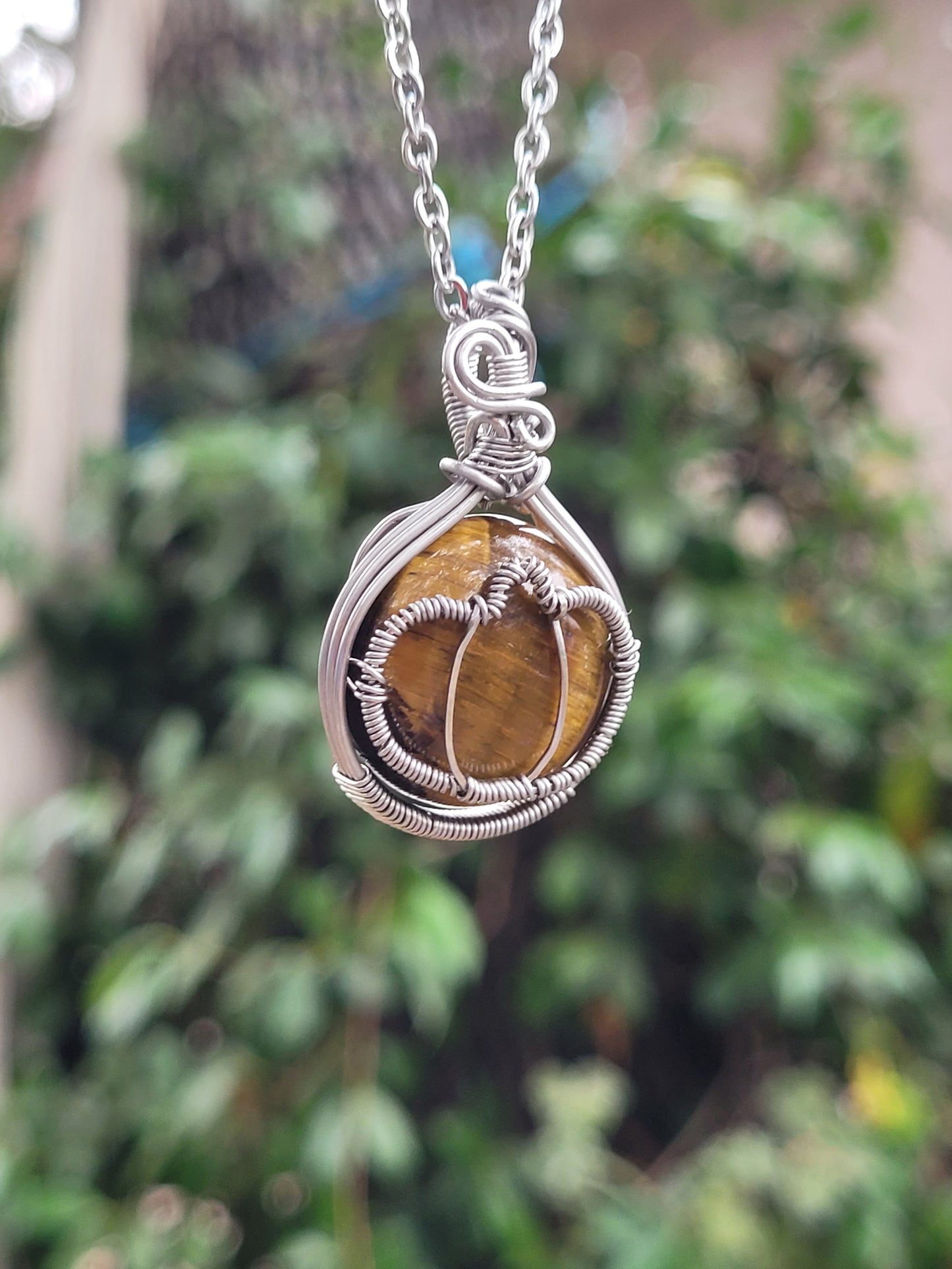Tigers Eye Wire Wrapped Pendant