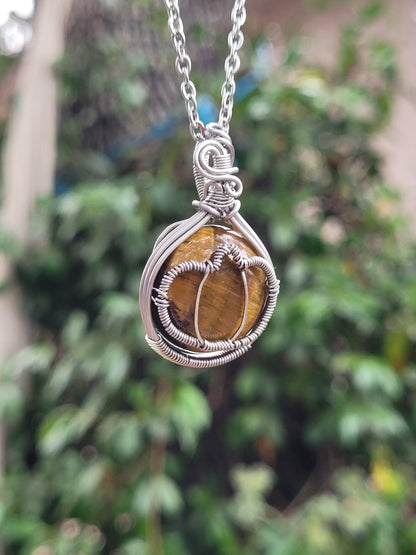 Tigers Eye Wire Wrapped Pendant